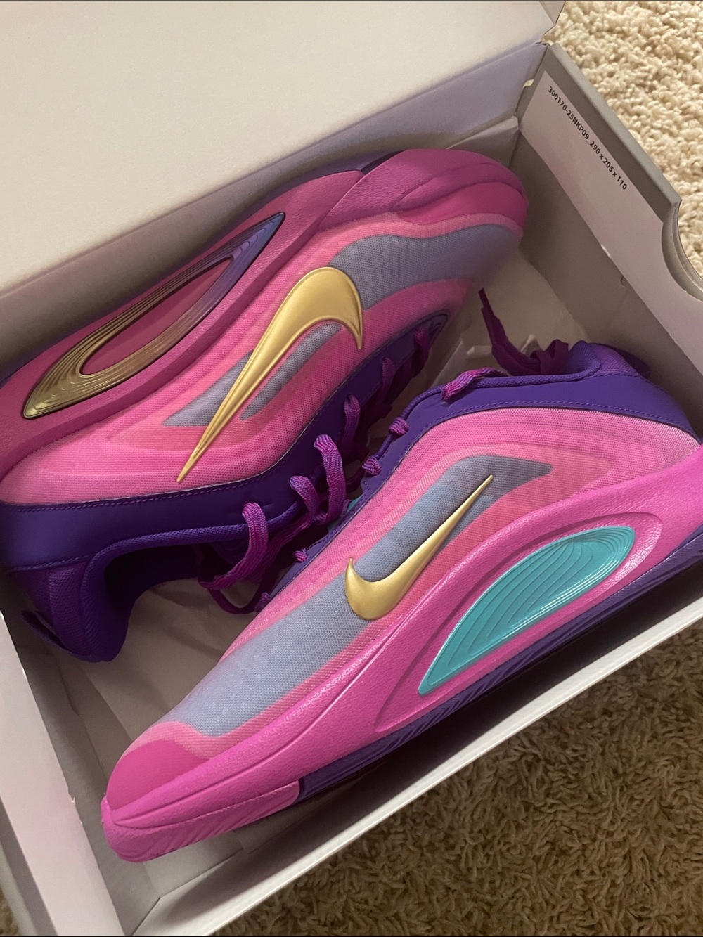 Nike A’One  Aja A’ja Wilson Pink, Purple & Teal Running Sneakers